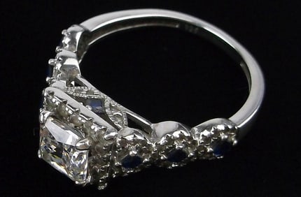 Mint Vintage Elegant Sterling Silver Cocktail Ring 10 Designer