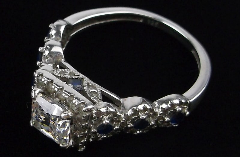 Mint Vintage Elegant Sterling Silver Cocktail Ring 10 Designer (1 of 5)