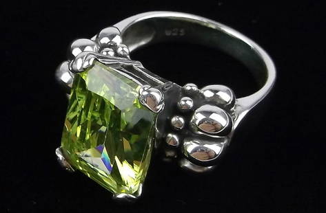 Mint Thick Vint Sterling Silver Caviar Style Cocktail Ring 6 Heavy: Guaranteed Solid 925 Sterling Silver, in Excellent Condition