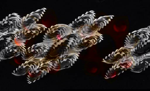 Big Mint Vint Designer Sterling Silver Garnet Earrings: Guaranteed Solid 925 Sterling Silver, in Excellent Condition