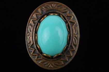 Mint Antique 1940s 12kt GF Bronze Ring 6-8 Adjustable