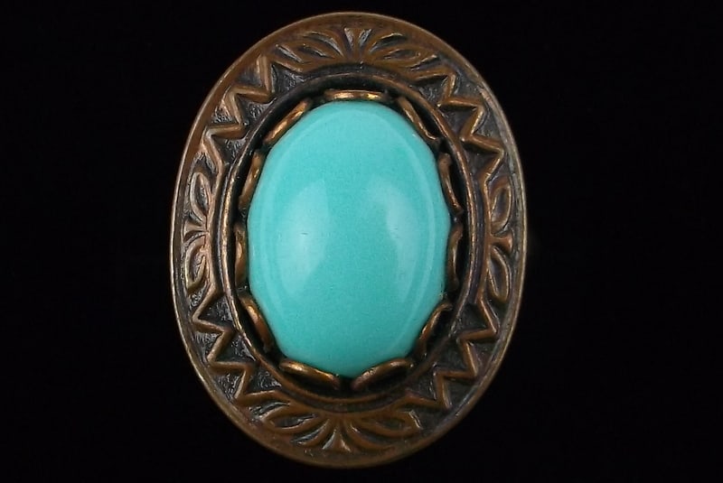 Mint Antique 1940s 12kt GF Bronze Ring 6-8 Adjustable (1 of 3)