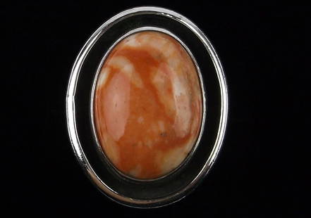 Mint Vint 1960s Navajo Sterling Silver Orange Spiny Ring 5.5: handmade Genuine Navajo Sterling Silver in Excellent Condition