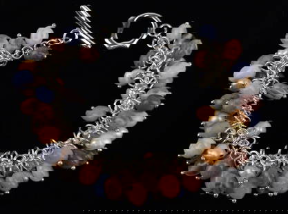 New Sterling Silver Lace Calcite Rhodochrosite Bracelet 7.5": Solid Sterling Silver Guaranteed, in Brand New Never Worn Condition.