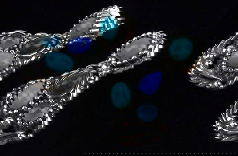 New Boxed Carolyn Pollack Sterling Silver Turquoise Earrings: Solid Sterling Silver Guaranteed, in Brand New Never Worn Condition.