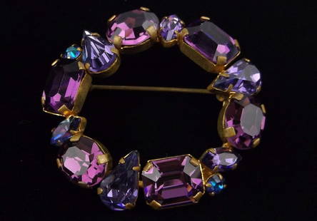 Stunning Antique 1940s Austrian Crystal Brooch: excellent condition