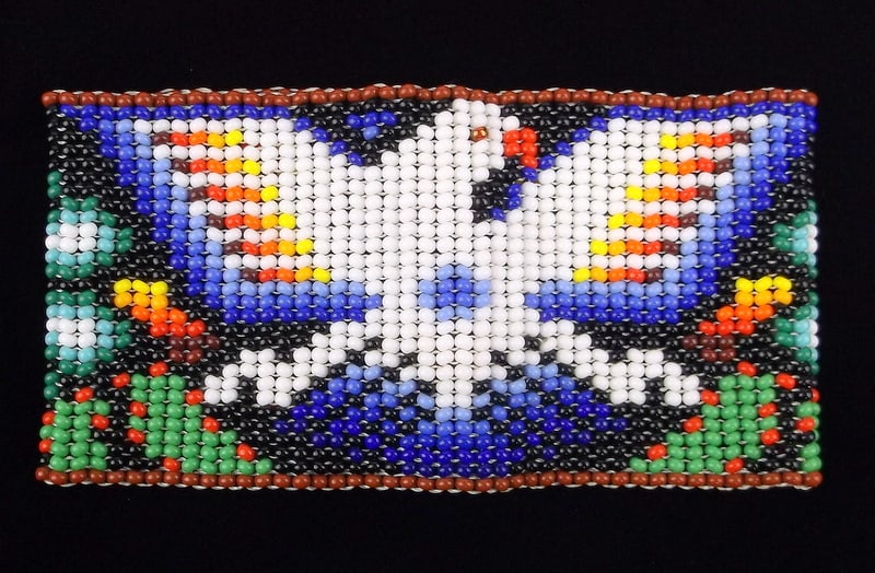 New Vintage 1960s Navajo Beaded Eagle Bracelet 7" (1 of 5)