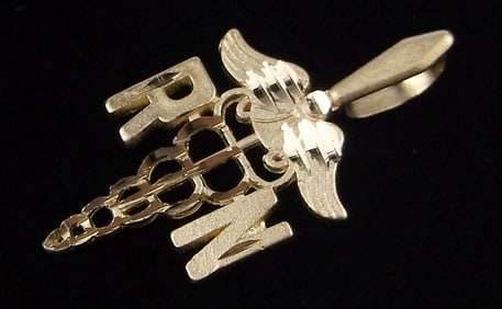 New Vint Michael Anthony 14kt Gold RN Nurse Pendant