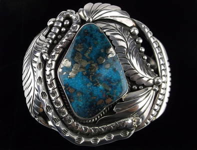 HUGE RARE Navajo Roger Skeets Sterling Nugget Rattlesnake Cuff Bracelet