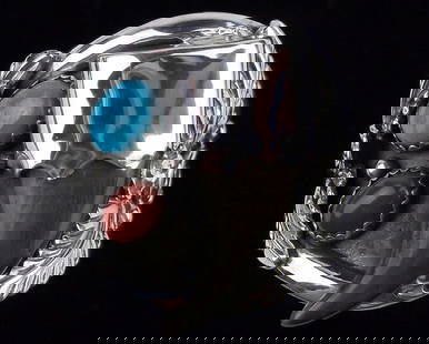 Huge Mint All Tribes Navajo Sterling Bear Claw Turquoise Ring 16: handmade Genuine Navajo Sterling Silver in Excellent Condition