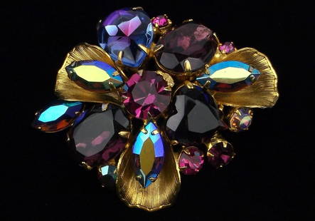 New Big Vint 1960s Juliana Rhinestone Brooch Stunner: new condition