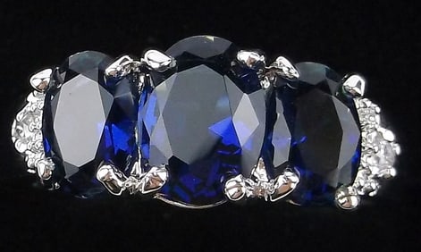 New 10kt Gold Over Sterling Silver 1.5 cttw Sapphire Ring 8