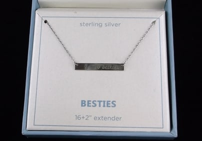 New Boxed Designer Sterling Silver Friend Chain Necklace 18" $60