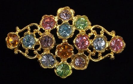 Mint Vintage 1960s Hollywood Brand Rhinestone Brooch