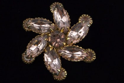 Mint Vintage 1950s Rhinestone Star Brooch Big