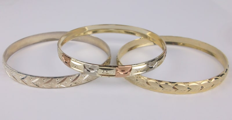 3 Mint Vintage Bangle Bracelet Set 8" Gorgeous (1 of 2)