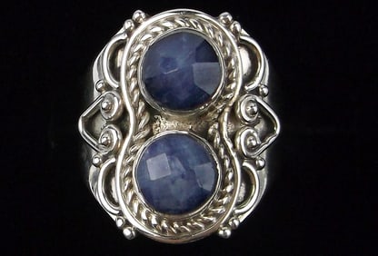 New Designer Sterling Silver 2cttw Sapphire Ring 6