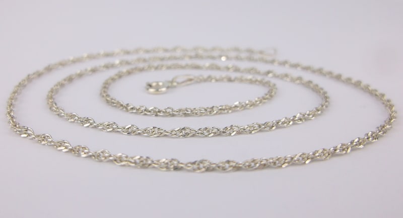 Mint Vint Italian Sterling Silver Helix Rope Chain Necklace 20" (1 of 2)