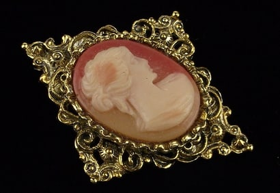Mint Vintage 1960s Gerrys Cameo Brooch