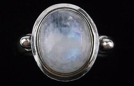 Mint Thick Big Designer Sterling Silver Moonstone Ring 8