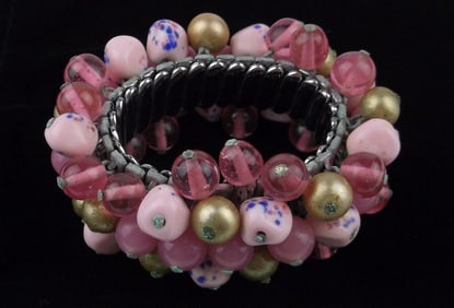 Gorgeous Vintage 1950s Art Glass Bracelet