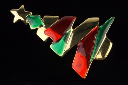 Mint Vintage Danecraft Enameled Christmas Tree Brooch