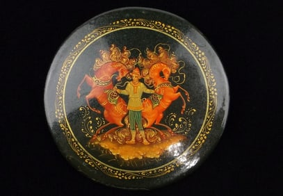 Mint Vint 1960s Signed Hand Painted Russian Horse Brooch