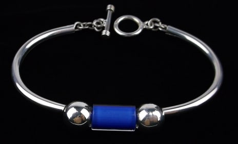 Mint Vintage Heavy Sterling Silver Ball Bracelet 7.5-8"