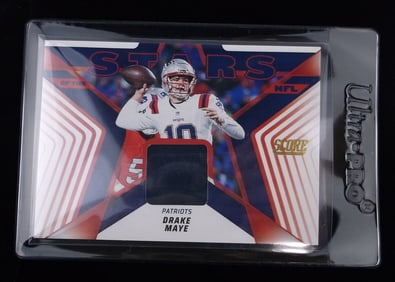 Drake Maye Stars of NFL Worn Jersey Patch Card Patriots