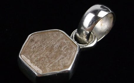 New Sterling Silver Hexagon Crystal Pendant