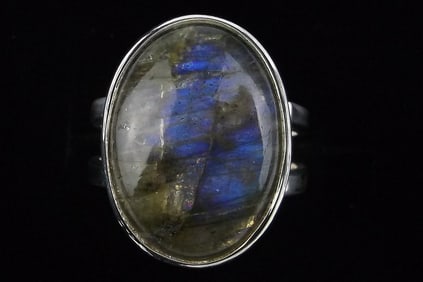 New Big Thick Designer Sterling Silver Labradorite Ring 6