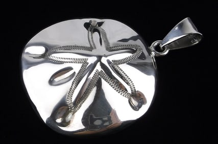 Mint Big Vint Thick Taxco Sterling Silver Sand Dollar Pendant TN47