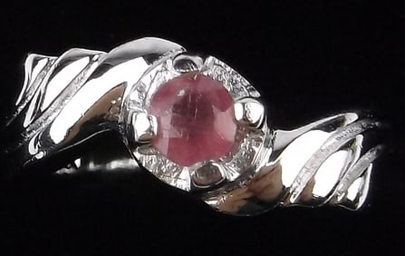 New Thick Designer Sterling Silver Ruby Ring 5.5