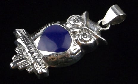 Mint Vintage Sterling Silver Owl Pendant