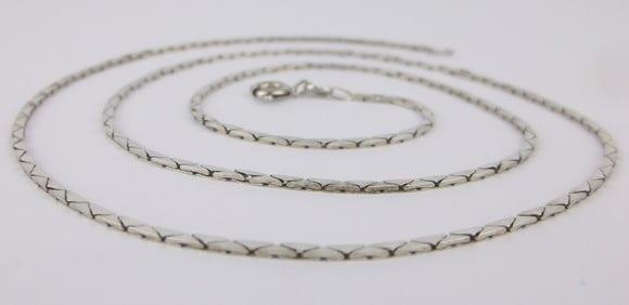 Mint Vintage Italian Sterling Silver Chain Necklace 20.5"