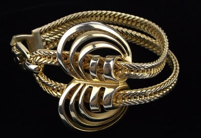 Stunning Thick Vint 1950s TARA Designer Bracelet 7"