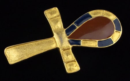Stunn Vint 1976 MMA Museum Mod Art Egyptian Ankh Brooch
