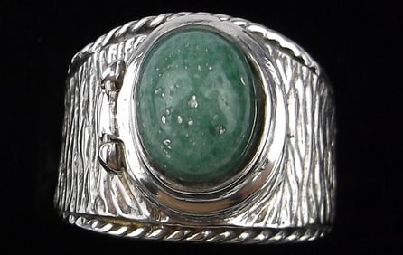 New Big Thick Designer Sterling Silver Carnelian Poison Ring 7.5