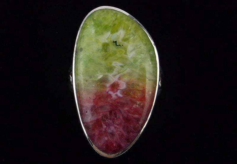 New Big Thick Designer Sterling Silver Liddicoatite Ring 7 Tourmaline (1 of 2)