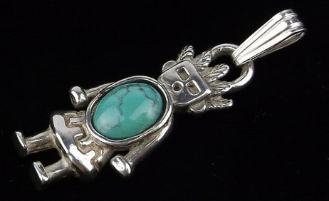 New Carolyn Pollack Sterling Turquoise Talavi Kachina Pendant