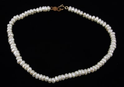 Mint Vintage 1960s 14kt Gold Pearl Bracelet 7.5"