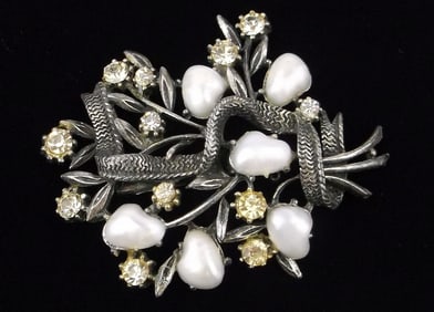 Mint Vintage 1960s Coro Craft Rhinestone Brooch