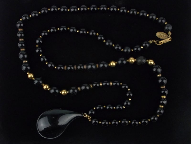 Stunning 1940s Miriam Haskell Glass Bakelite Necklace 30" (1 of 5)