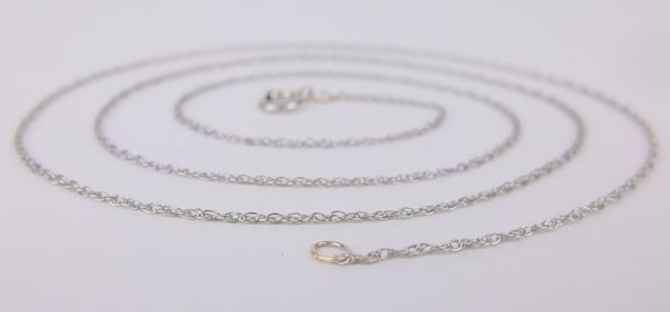 New 14kt White Gold Helix Chain Necklace 18"