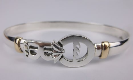 Mint Great Caribbean Sterling 14kt Gold Bahamas Bracelet 7.5"