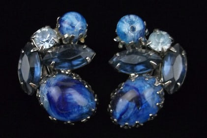 Mint Vintage Big 1960s Juliana Rhinestone Earrings