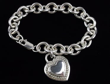 Big Mint Heavy Judith Ripka Sterling Silver Chain Bracelet 8"