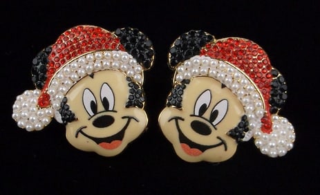 New Boxed Disney Baublebar Mickey Mouse Christmas Earrings