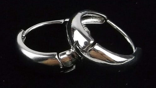 Mint Sterling Silver Hug Tight Hoop Earrings