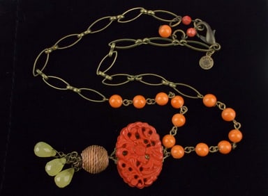 Mint David Aubrey Cinnabar Drop Necklace 16"